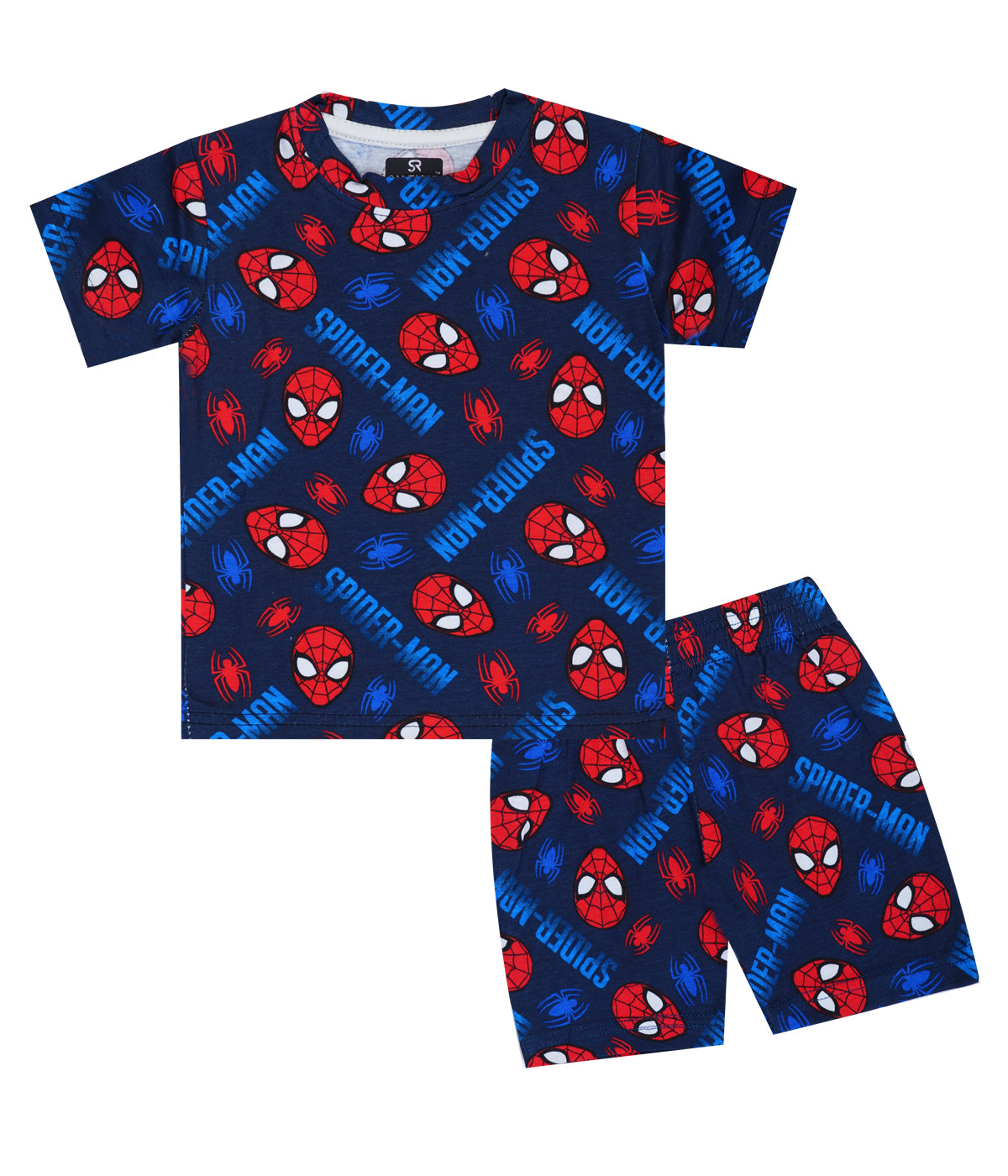 Shorts Sleeves Tshirt with Shorts Sets (Blue & Red Spider Man) - sanright