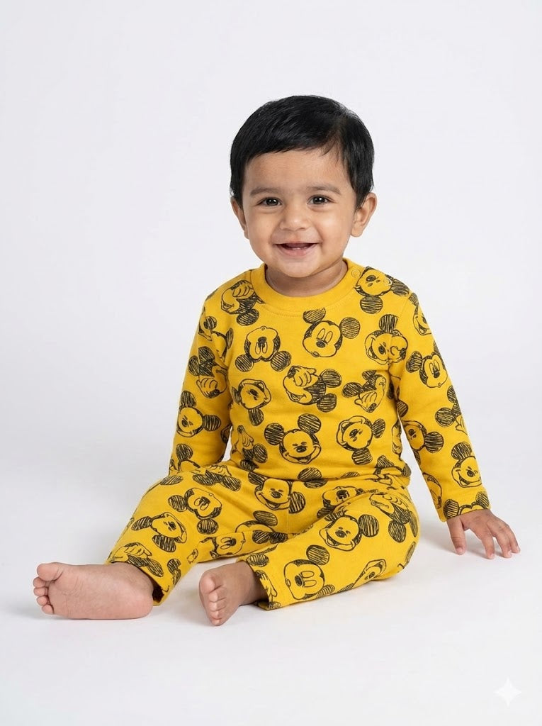 INFANT Kids’ Loungewear Winter set  (YELLOW MICKY) (Fleece)