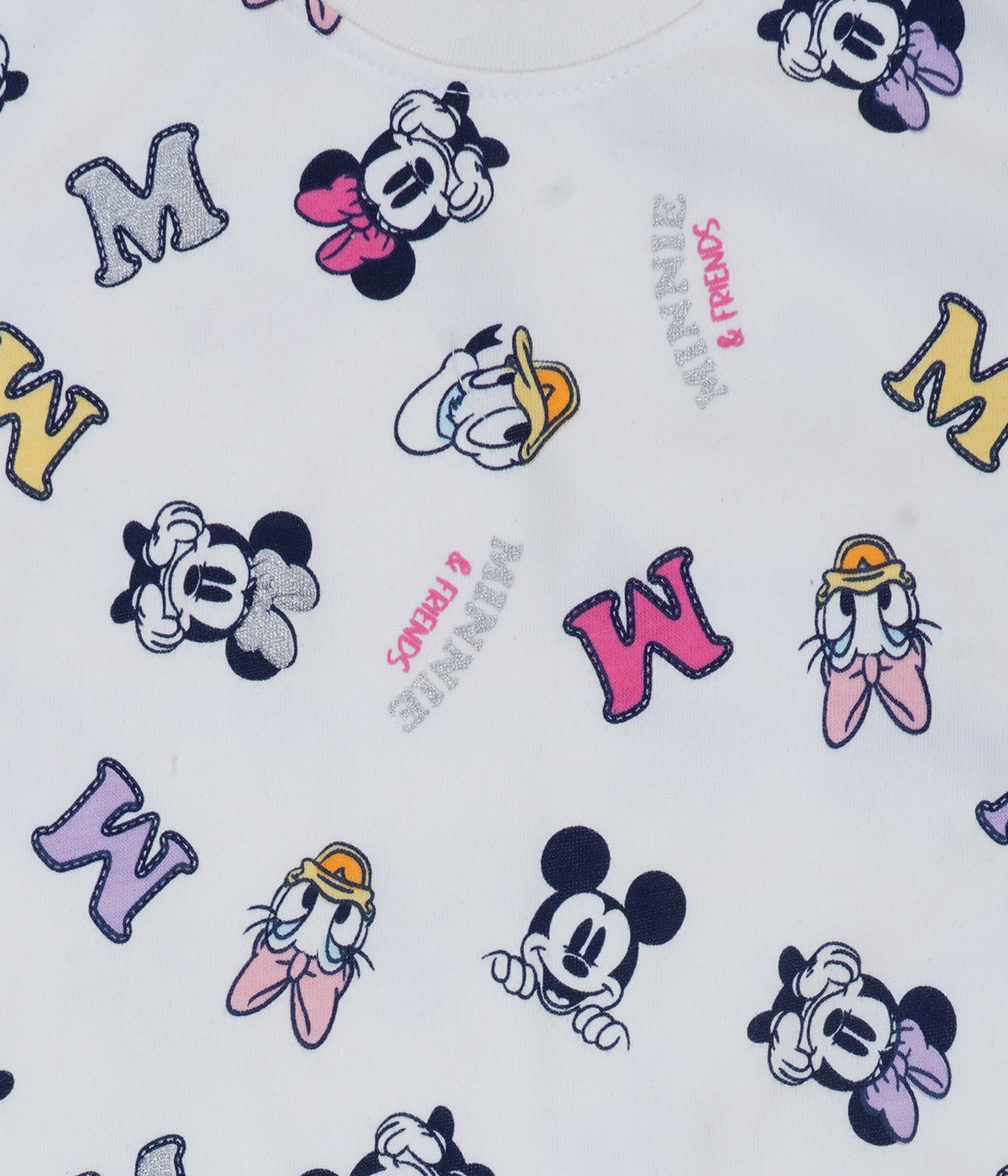 Shorts Sleeves Tshirt with Shorts Sets (White Minnie) - sanright