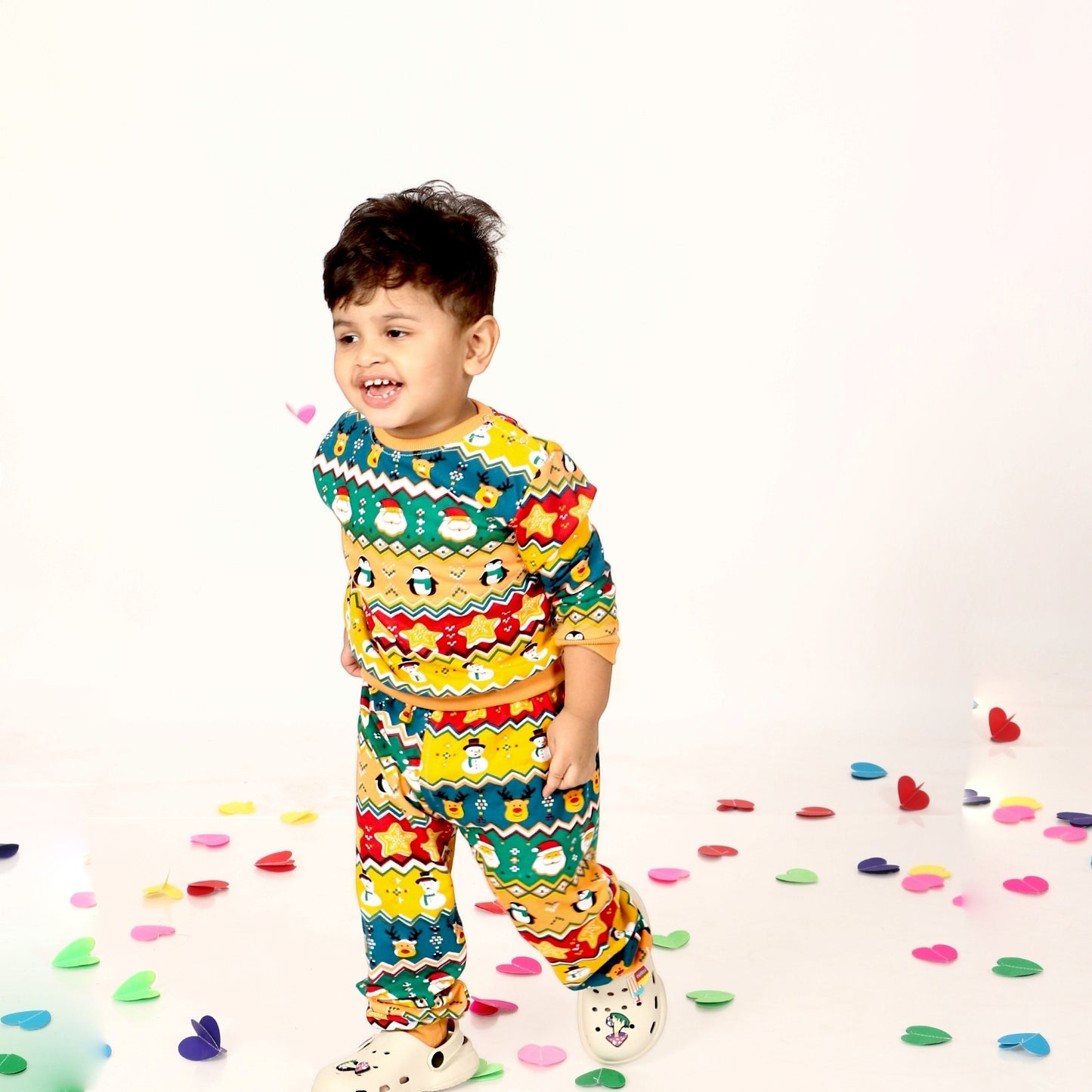 Cozy Comfort: Kids’ Loungewear Winter set (Yellow Stars)(0-18 Months)
