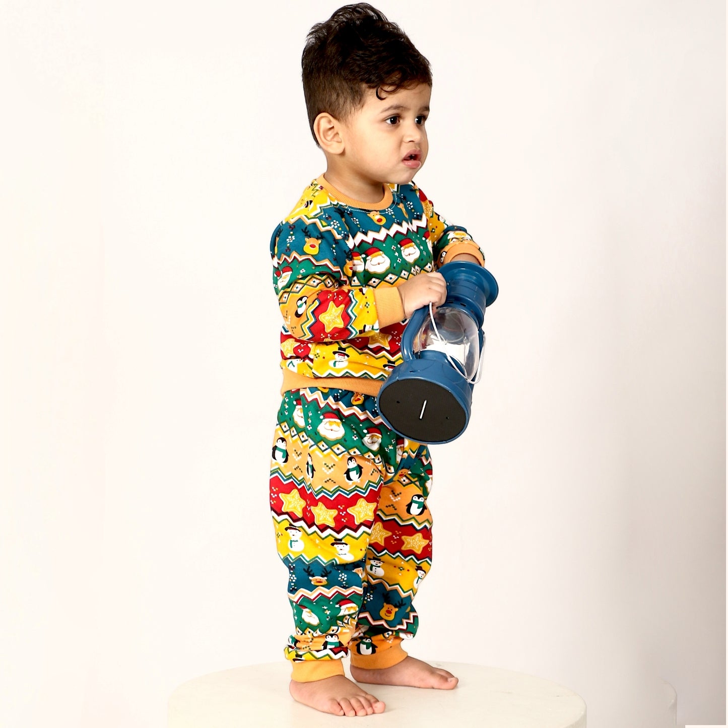 Cozy Comfort: Kids’ Loungewear Winter set (Yellow Stars)(0-18 Months)