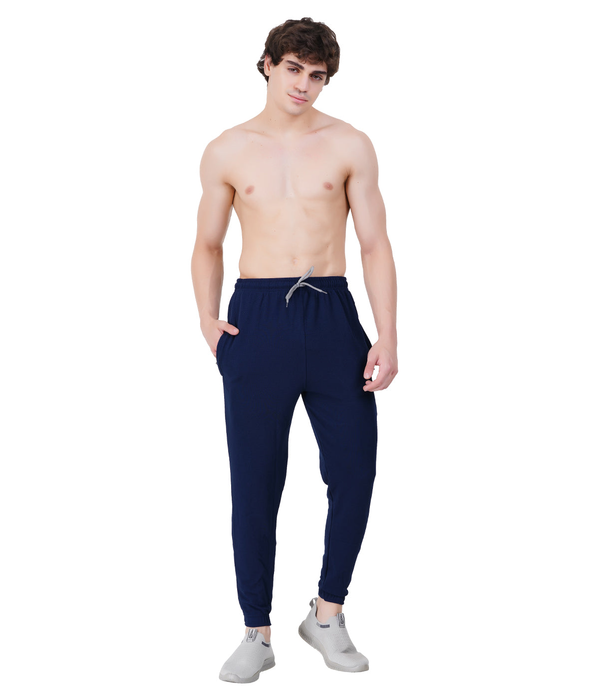 Self-Design Lycra Track Pants with Cuffs"HUNK"- NAVY
