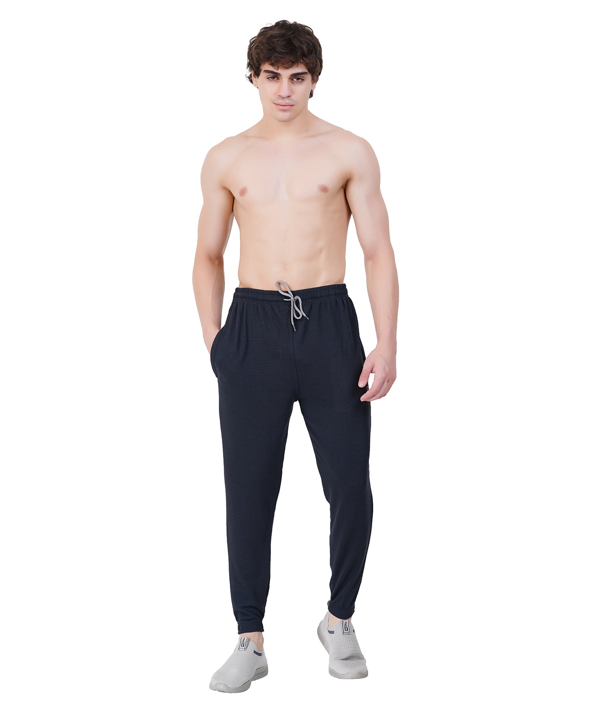Self-Design Lycra Track Pants with Cuffs"HUNK"- DARK GREY