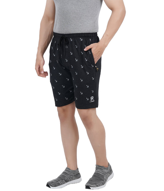 Men's Heavyweight 260 GSM Cotton Knit Shorts | Secure Zipper Pockets | CHARCOAL Anchor Edition