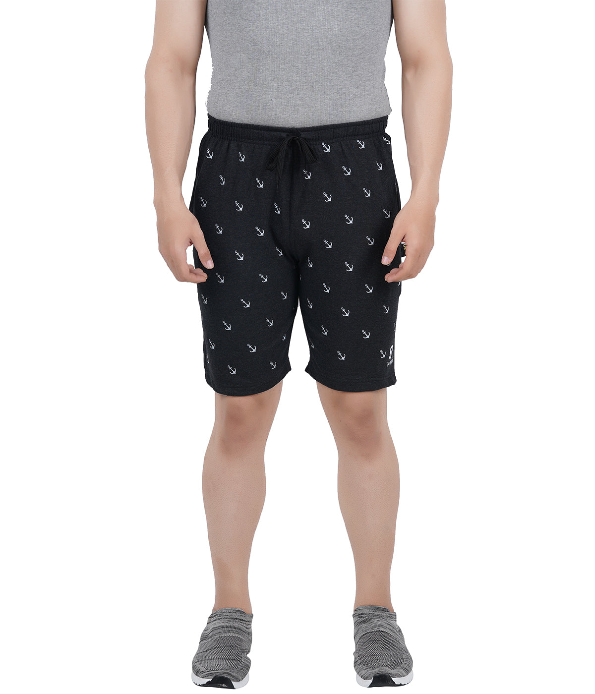 Men's Heavyweight 260 GSM Cotton Knit Shorts | Secure Zipper Pockets | CHARCOAL Anchor Edition