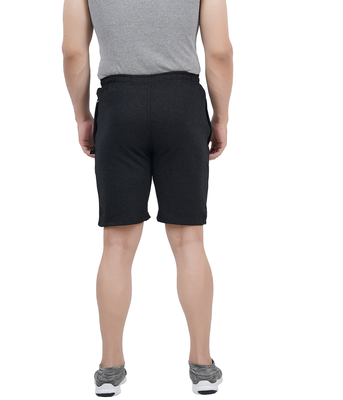 Men's Heavyweight 260 GSM Cotton Knit Shorts | Secure Zipper Pockets | CHARCOAL Anchor Edition