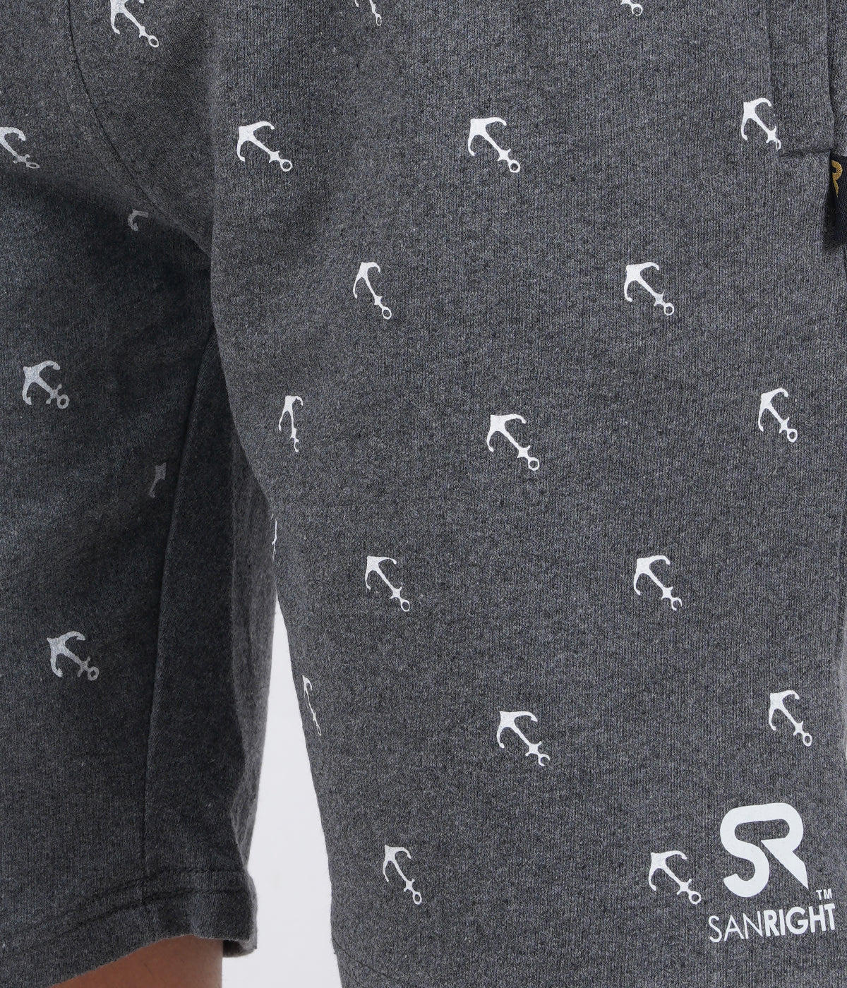 Men's Heavyweight 260 GSM Cotton Knit Shorts | Secure Zipper Pockets | STEEL GREY Anchor Edition