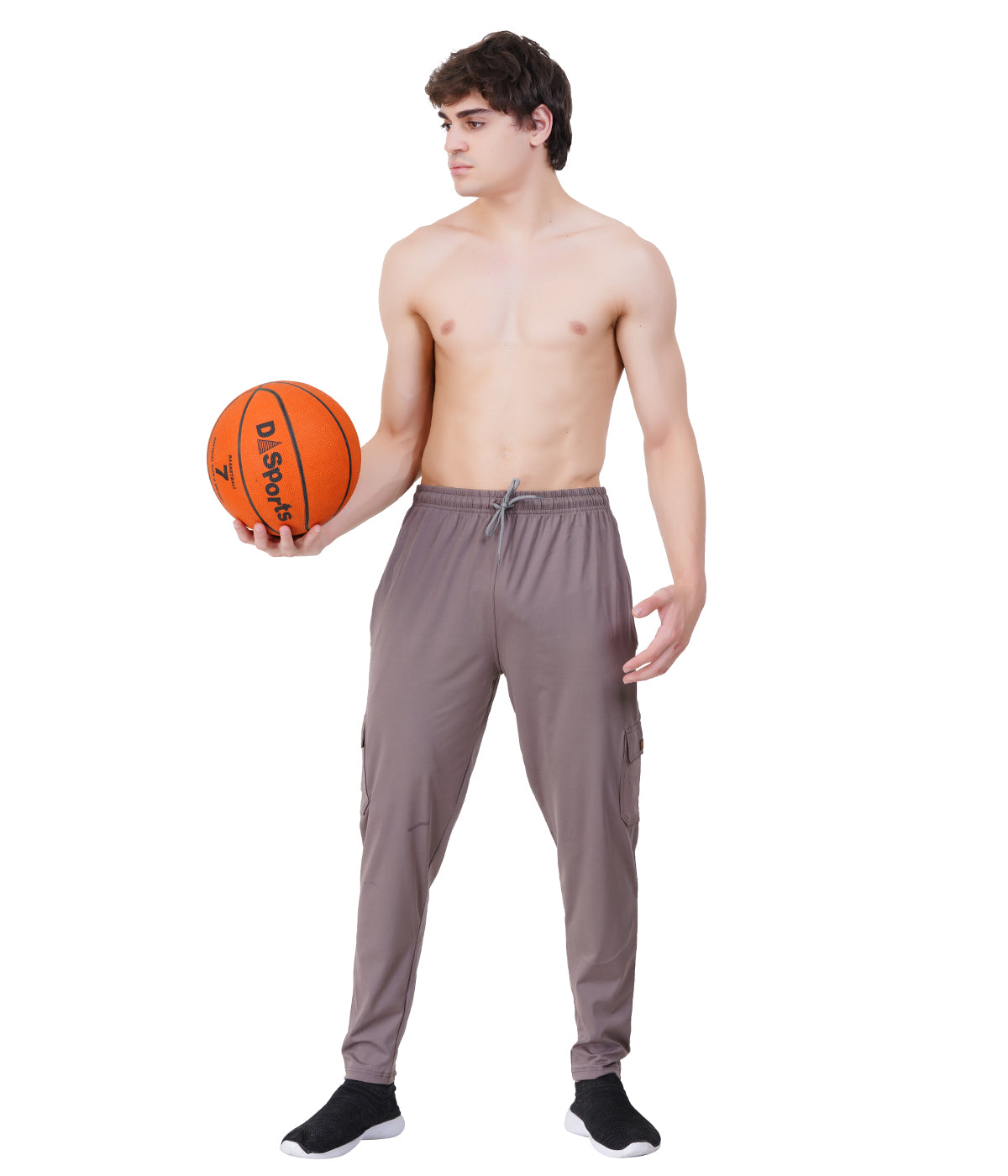 Men’s Micro-Lycra 5-Pocket Cargo Track Pants- LIGHT BROWN