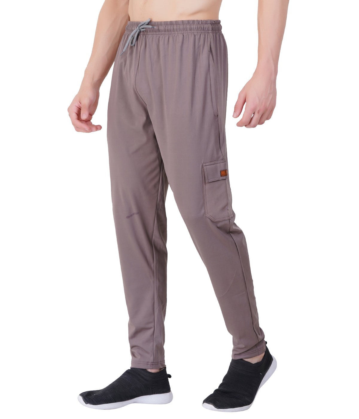 Men’s Micro-Lycra 5-Pocket Cargo Track Pants- LIGHT BROWN