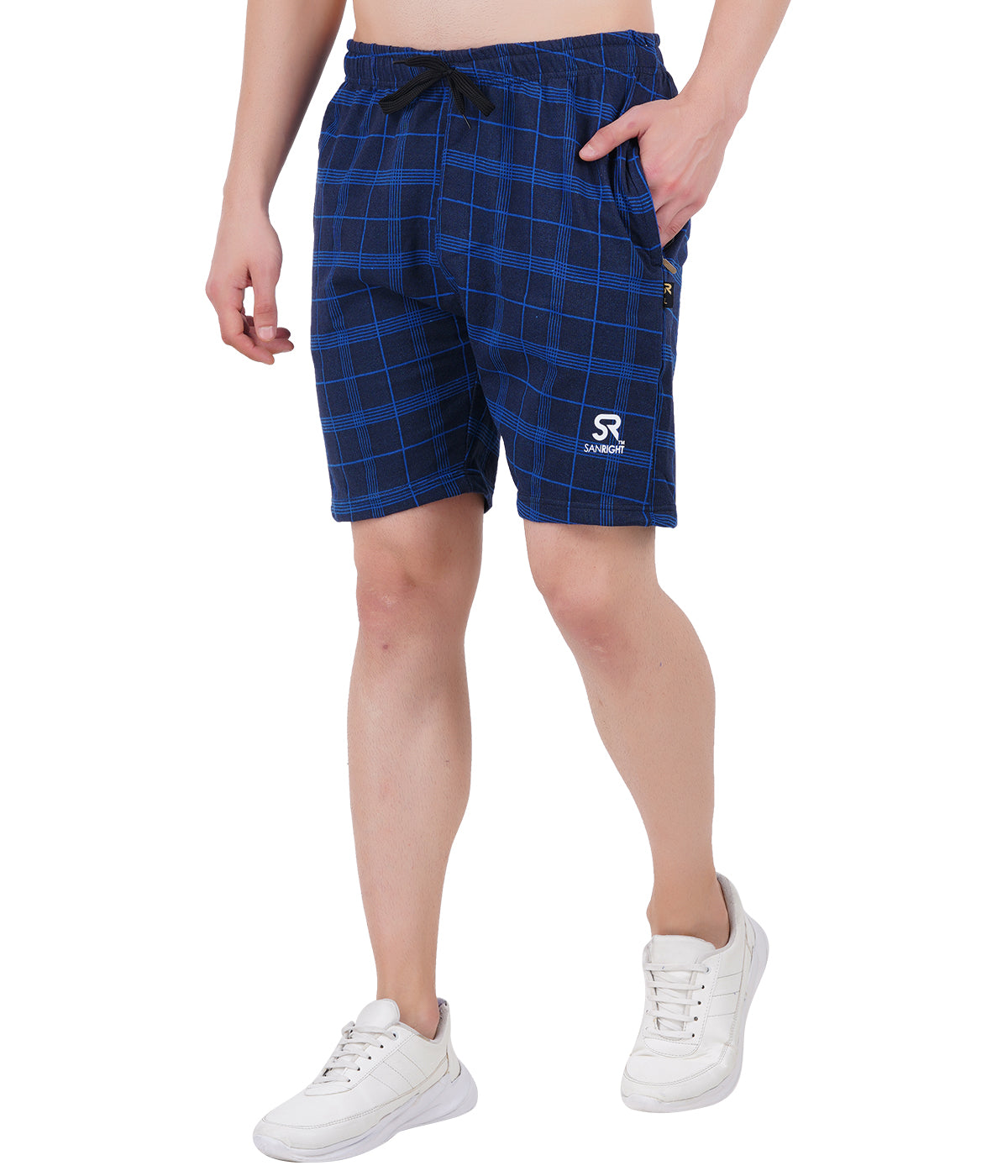 COTTON KNITTED SHORTS CHECKED - sanright