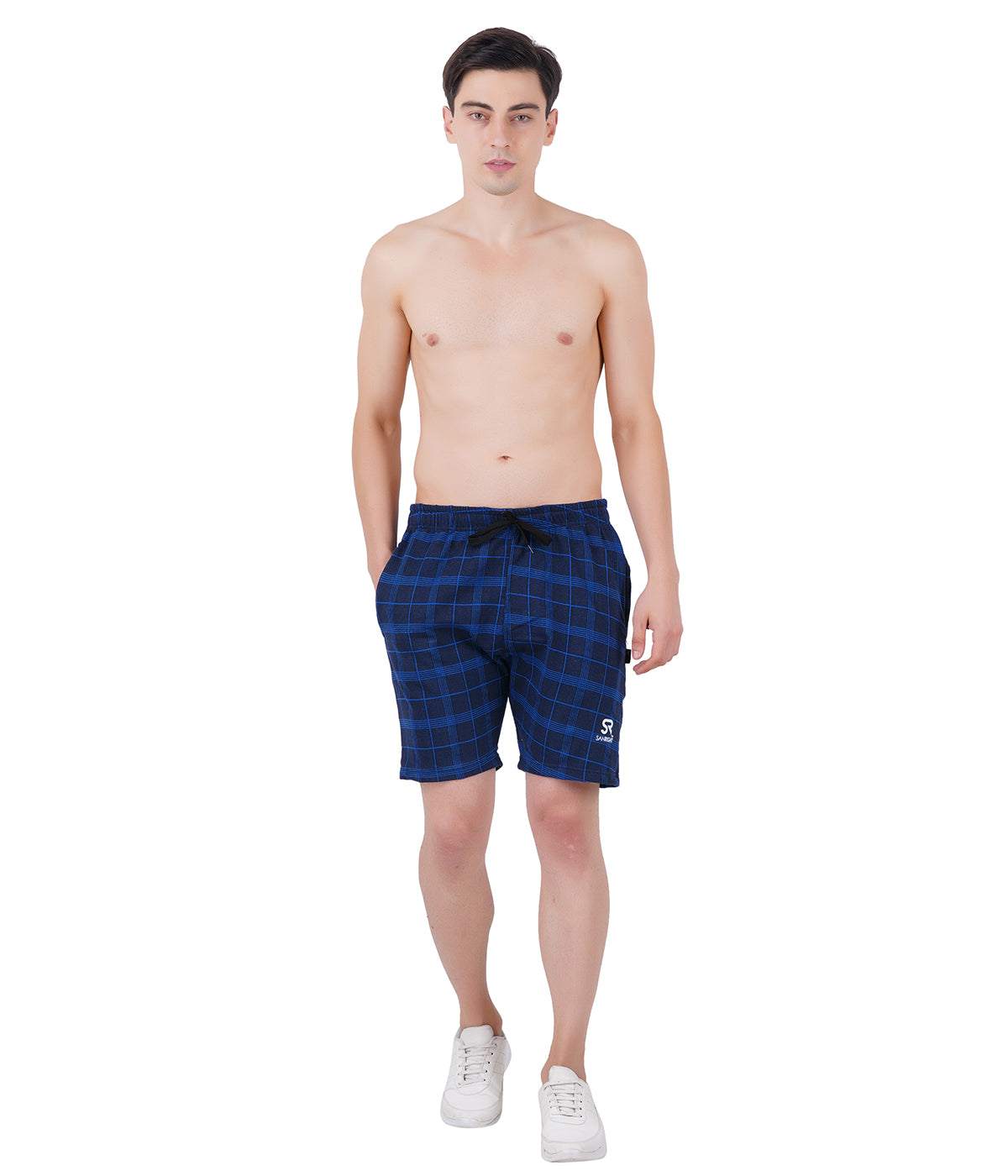 COTTON KNITTED SHORTS CHECKED - sanright