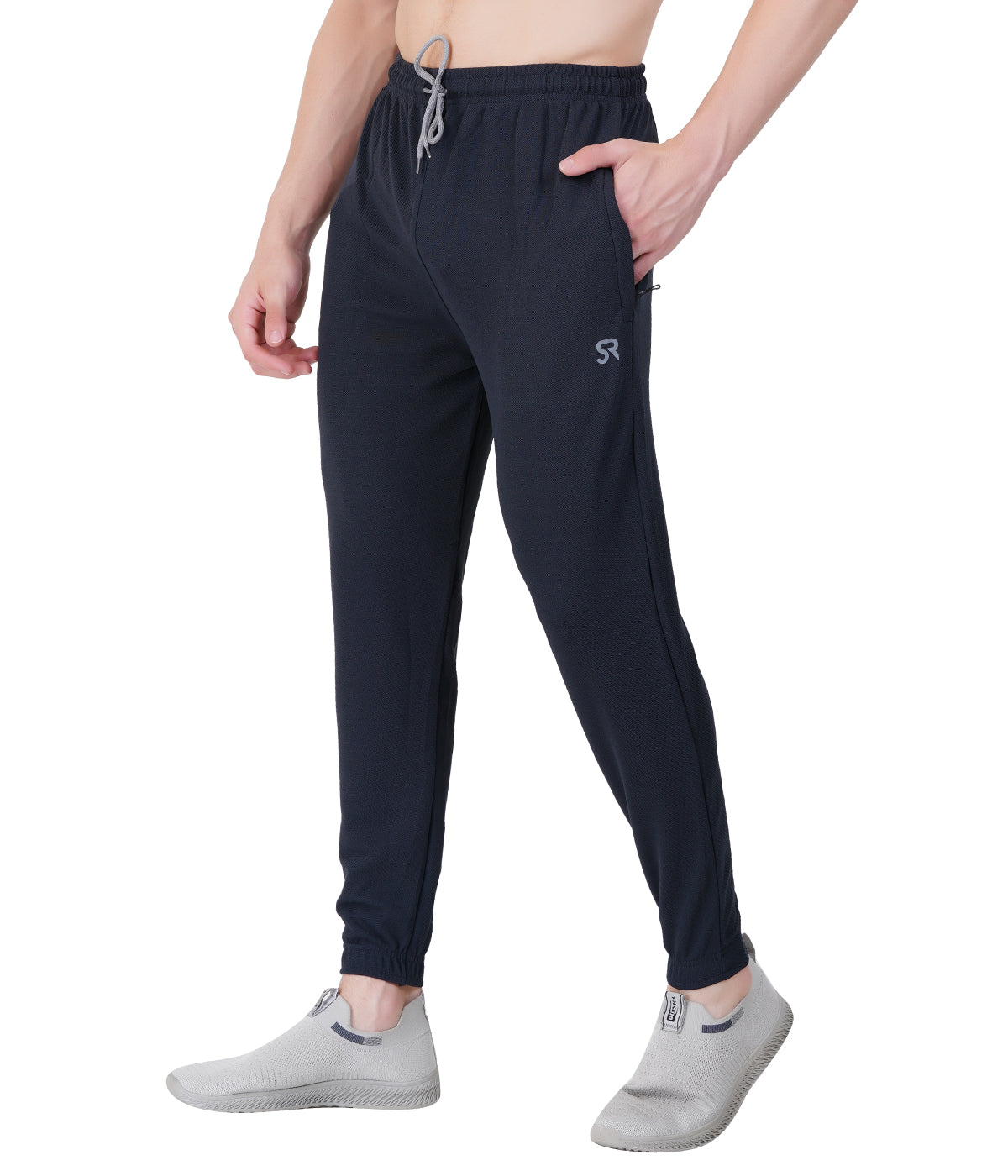 Self-Design Lycra Track Pants with Cuffs"HUNK"- DARK GREY