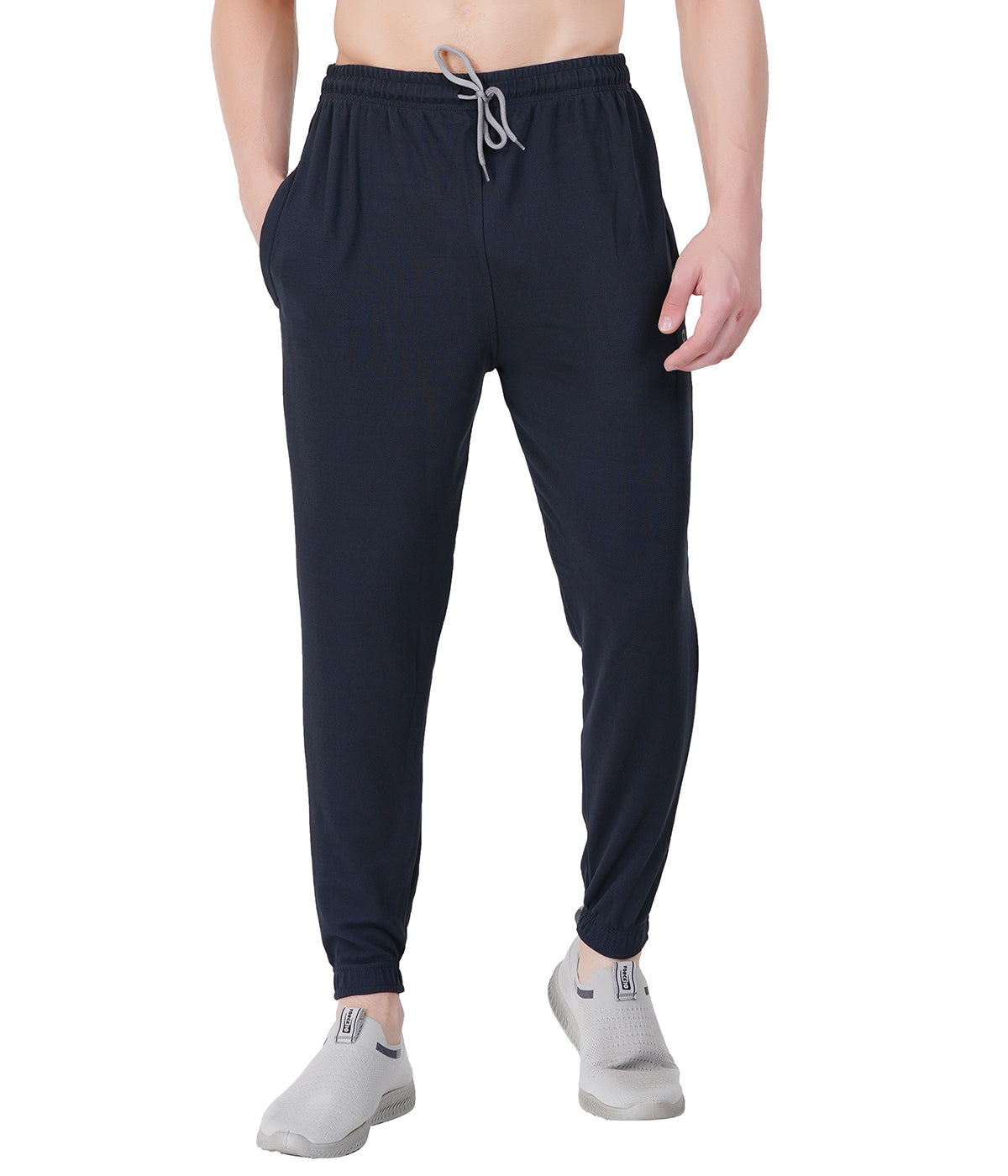Self-Design Lycra Track Pants with Cuffs"HUNK"- DARK GREY