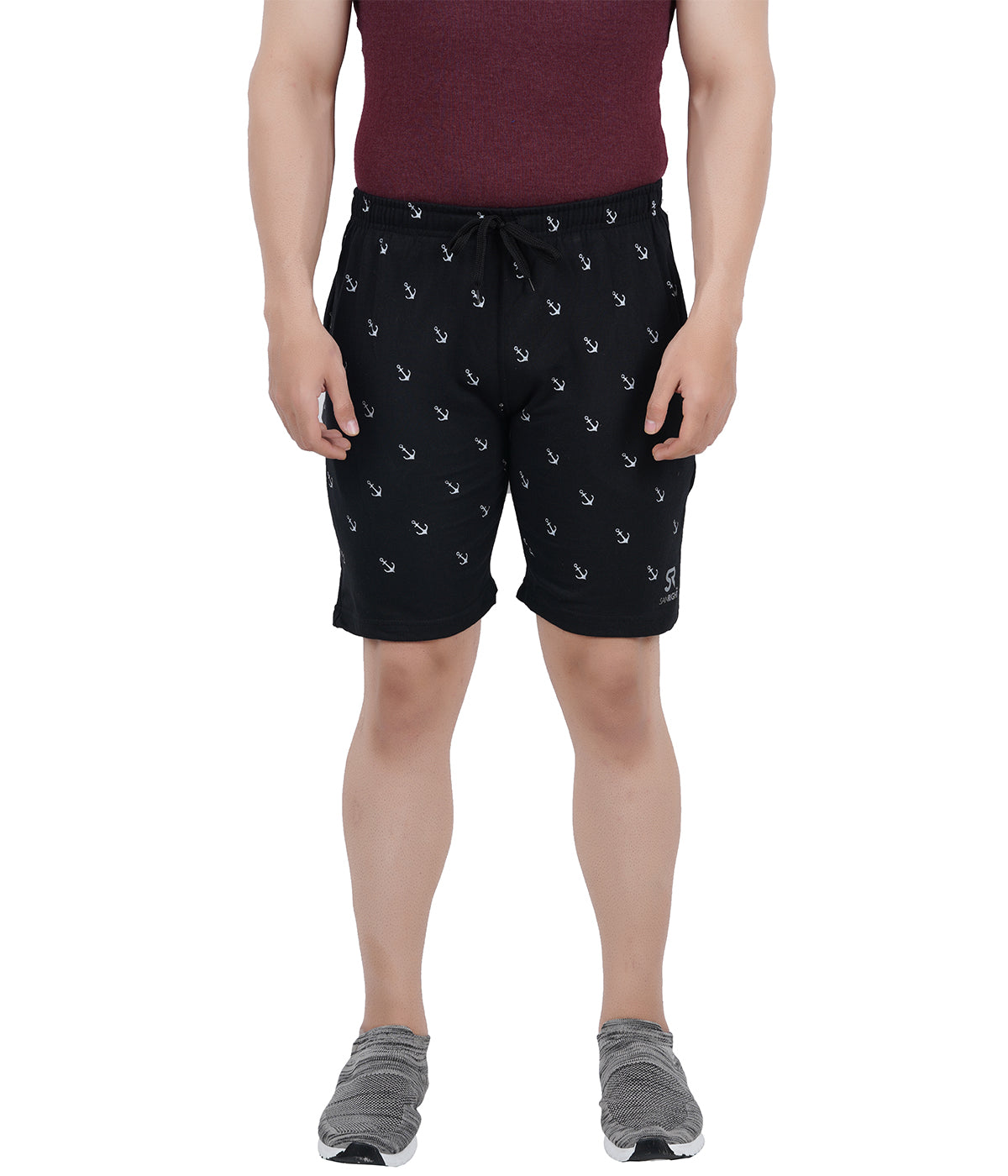 Men's Heavyweight 260 GSM Cotton Knit Shorts | Secure Zipper Pockets | BLACK Anchor Edition