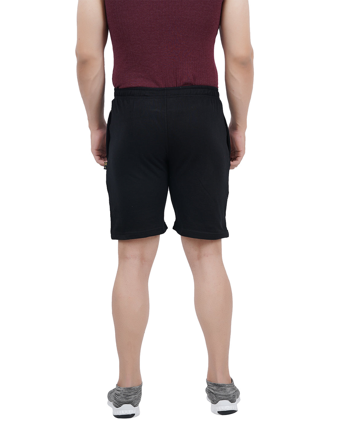 Men's Heavyweight 260 GSM Cotton Knit Shorts | Secure Zipper Pockets | BLACK Anchor Edition