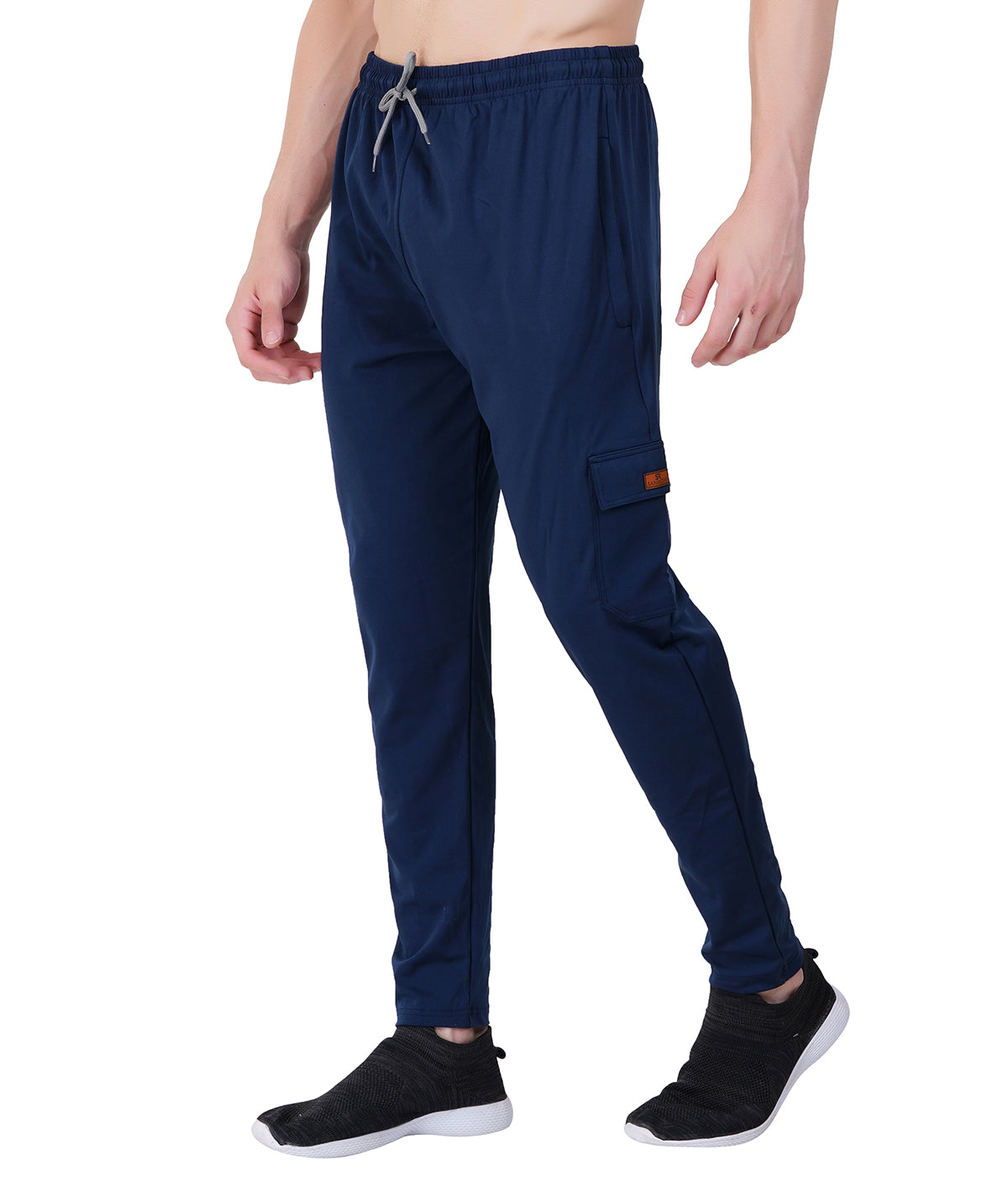 Men’s Micro-Lycra 5-Pocket Cargo Track Pants- NAVY