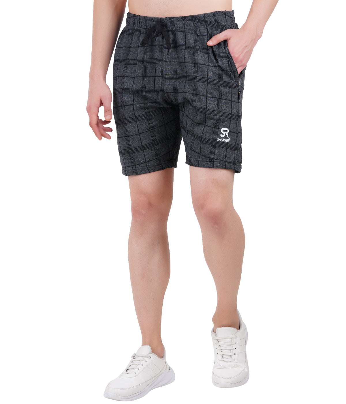 COTTON KNITTED SHORTS CHECKED - sanright