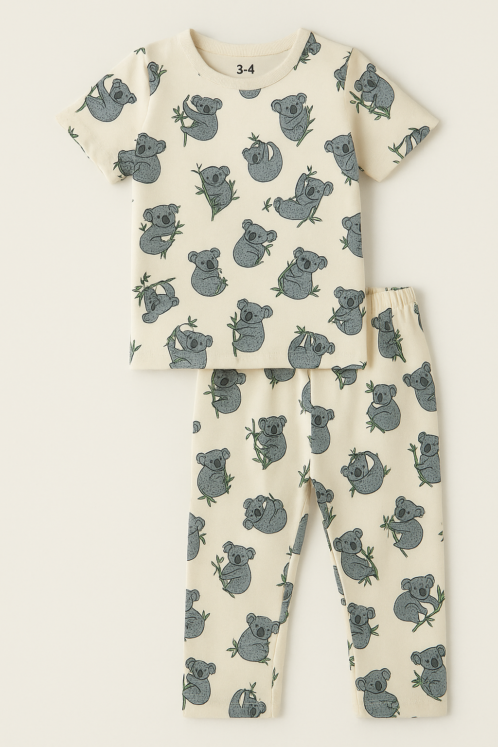 Premium Shorts sleeves Tshirt with Pant (Koala)(4-7 Yrs)