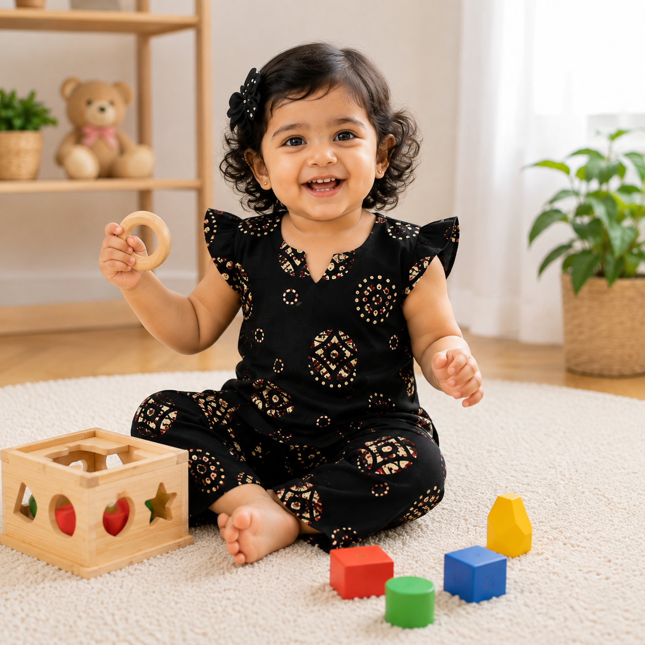 Girls Casual Cotton Printed Top & Pant Co-ord Set (0-11 Yrs) (C006) - Airport Sets