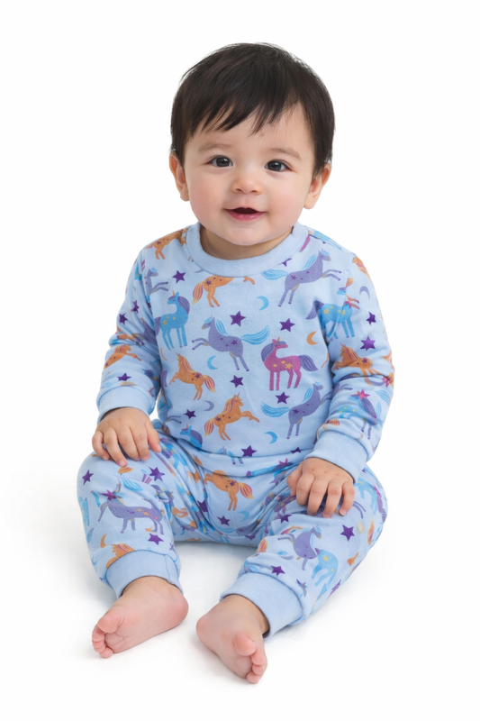 Premium Full sleeves Cotton Tshirt with Pant (Colorfull Unicorns)