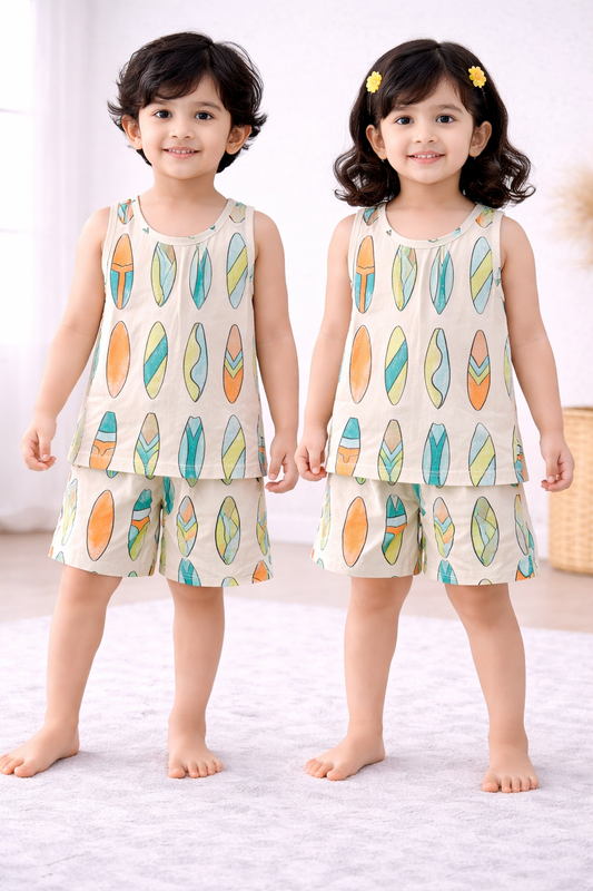Sleeveless Shorts Sets(Cute Surf)