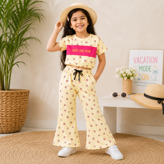Girl's Crop Top With Pant (Here And Now)