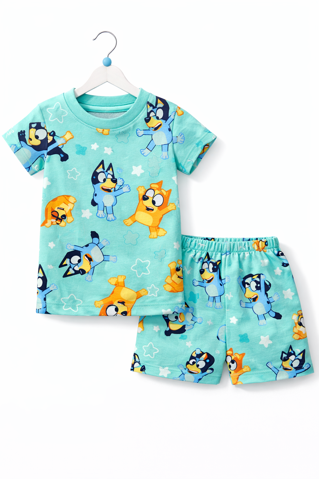 Shorts Sleeves Tshirt with Shorts Sets (Aqua blue Orange Blueys)