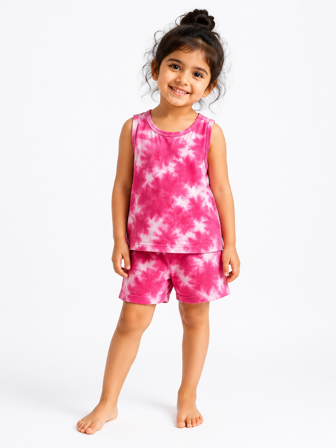 Sleeveless Shorts Sets(Pink Dye & Dye)