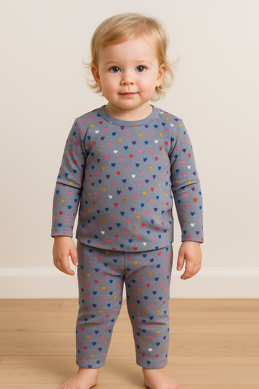 Kids’ Loungewear Ribbed sets (Stealing Hearts)  (2-5 Yrs)