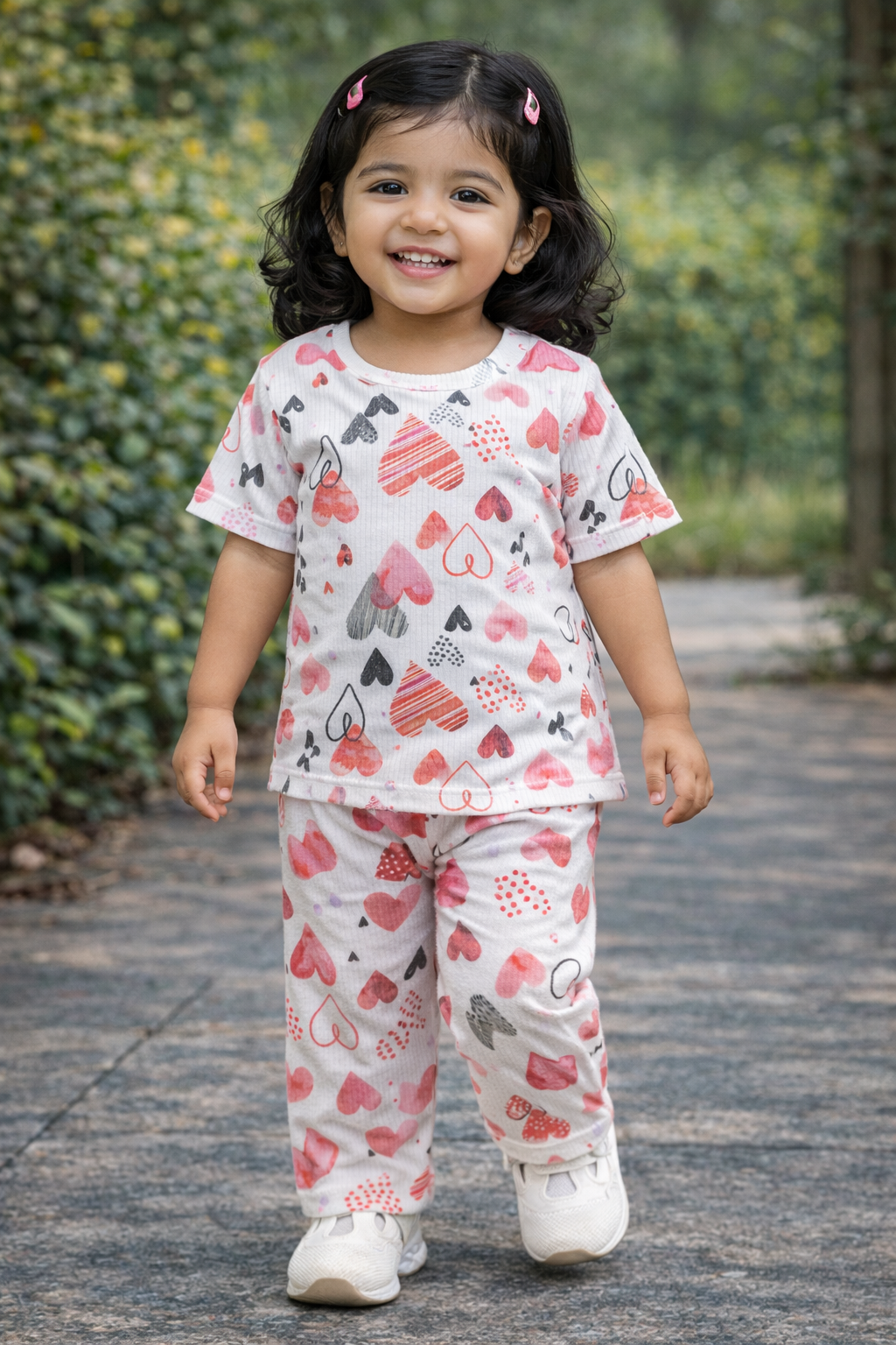 Half sleeves Tshirt with Pant (Colorful Heart)