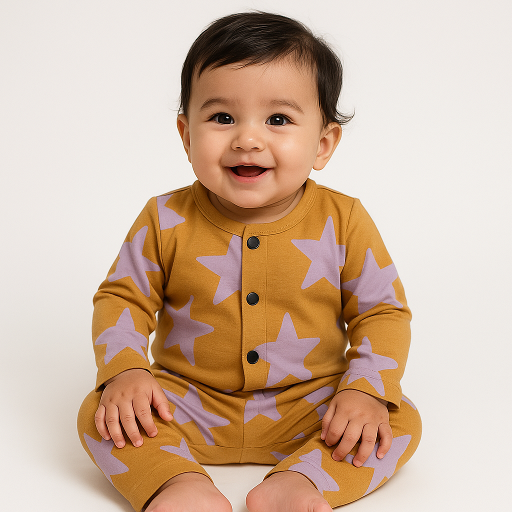 Front Open Full sleeves Cotton Tshirt with Pant (Star ✨ Again)