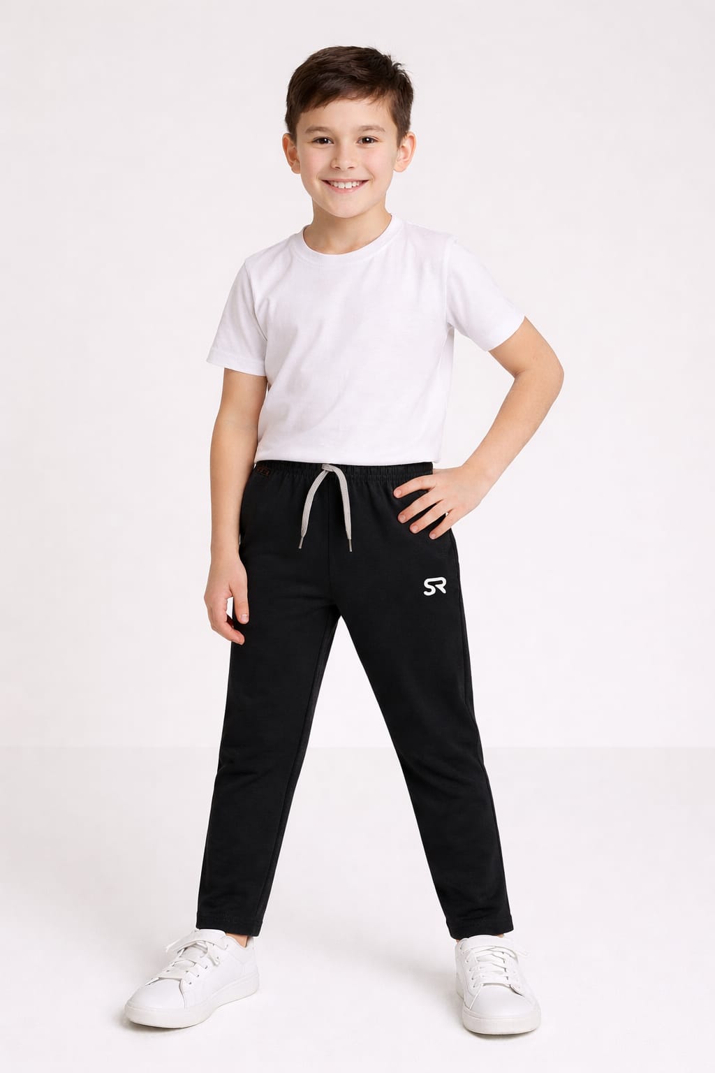Kid's SANRIGHT SLIM -FIT Track Pant - BLACK