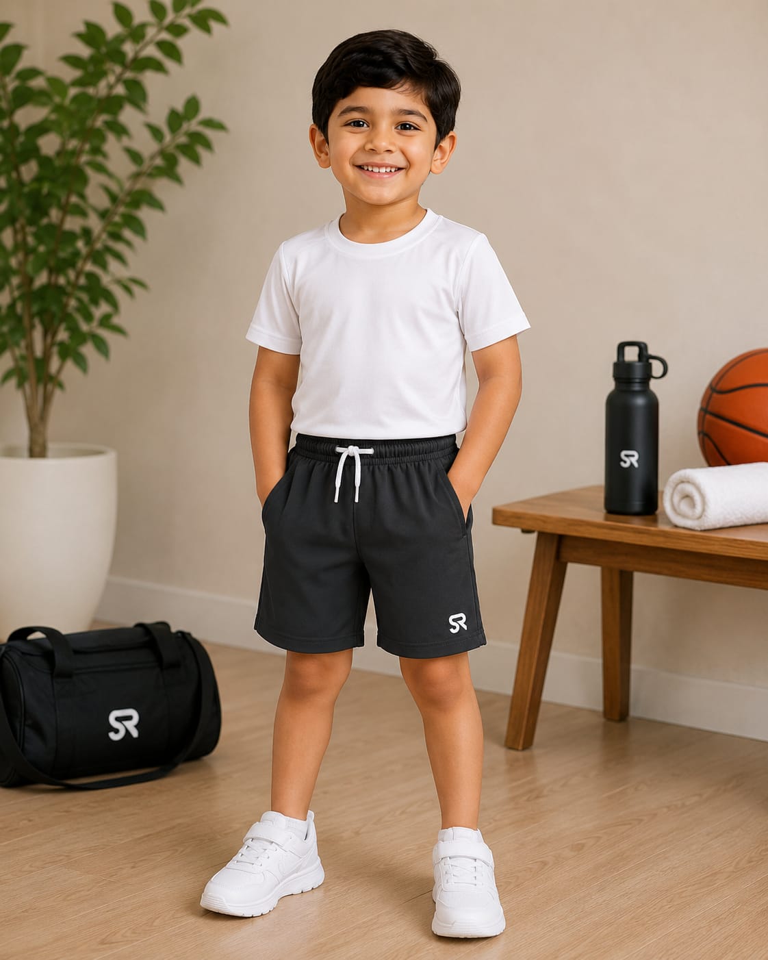 Boys 4-Way Stretch Lycra Micro Shorts | Black