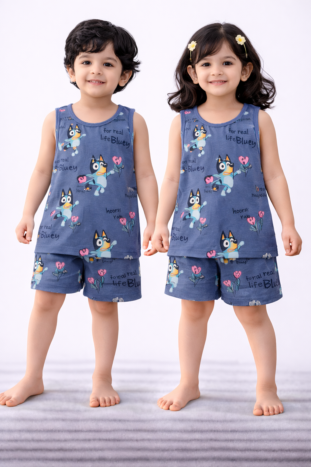 Cotton Sleeveless Shorts Sets (Real Life Bluey)