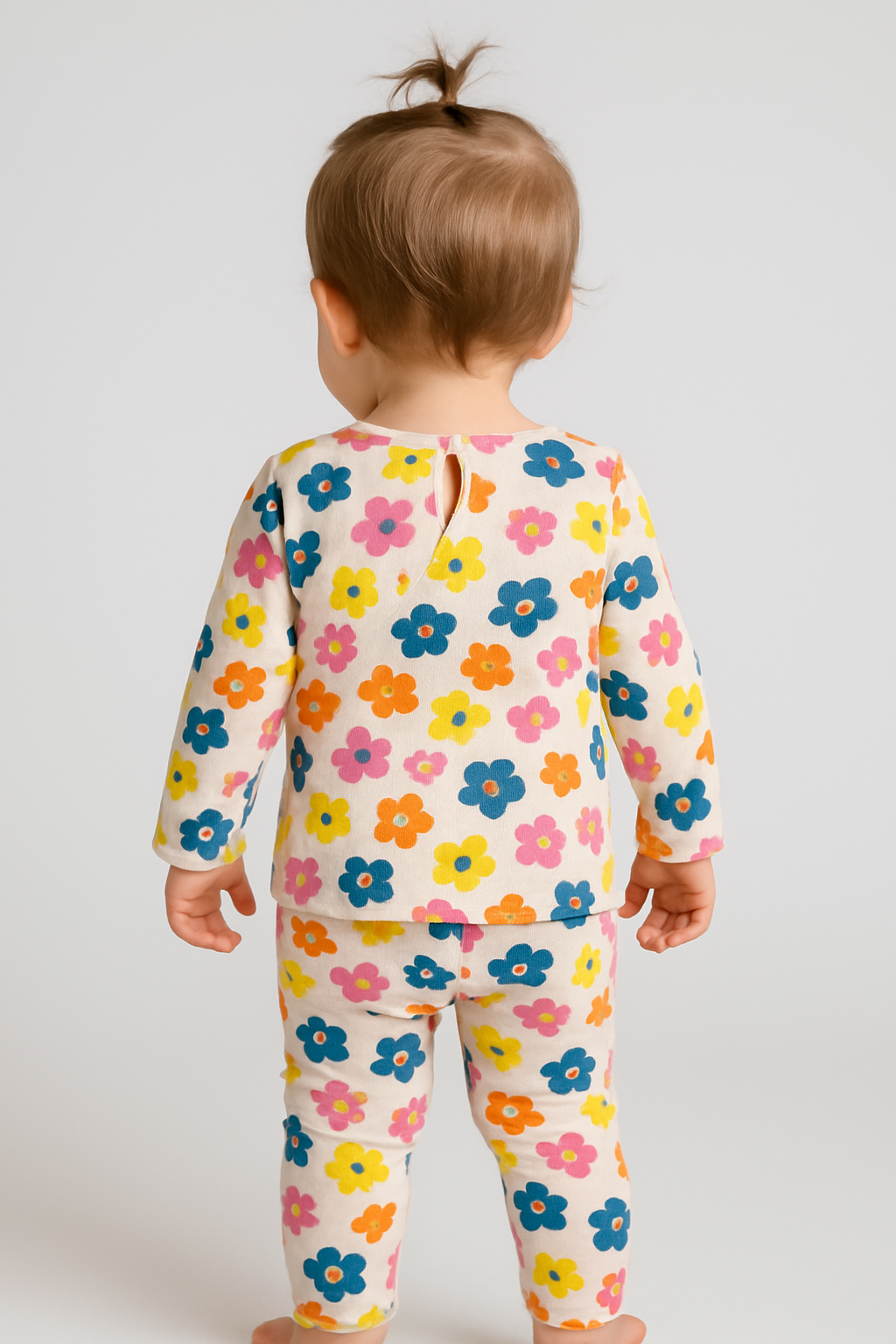 Premium Full sleeves Ribbed Tshirt with Pant (Multicolored BLOOMS)