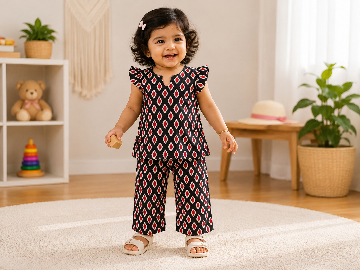 Girls Casual Cotton Printed Top & Pant Co-ord Set (0-11 Yrs) (C003) - Airport Sets