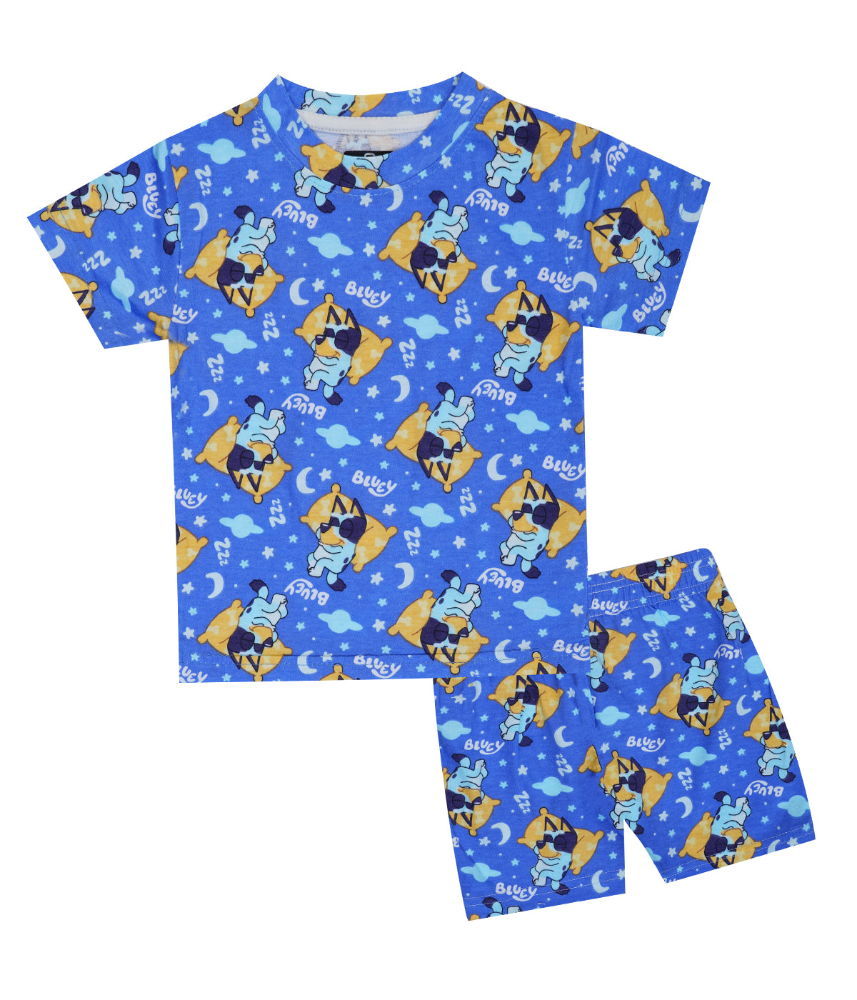 Shorts Sleeves Tshirt with Shorts Sets (Bluey Blue) - sanright