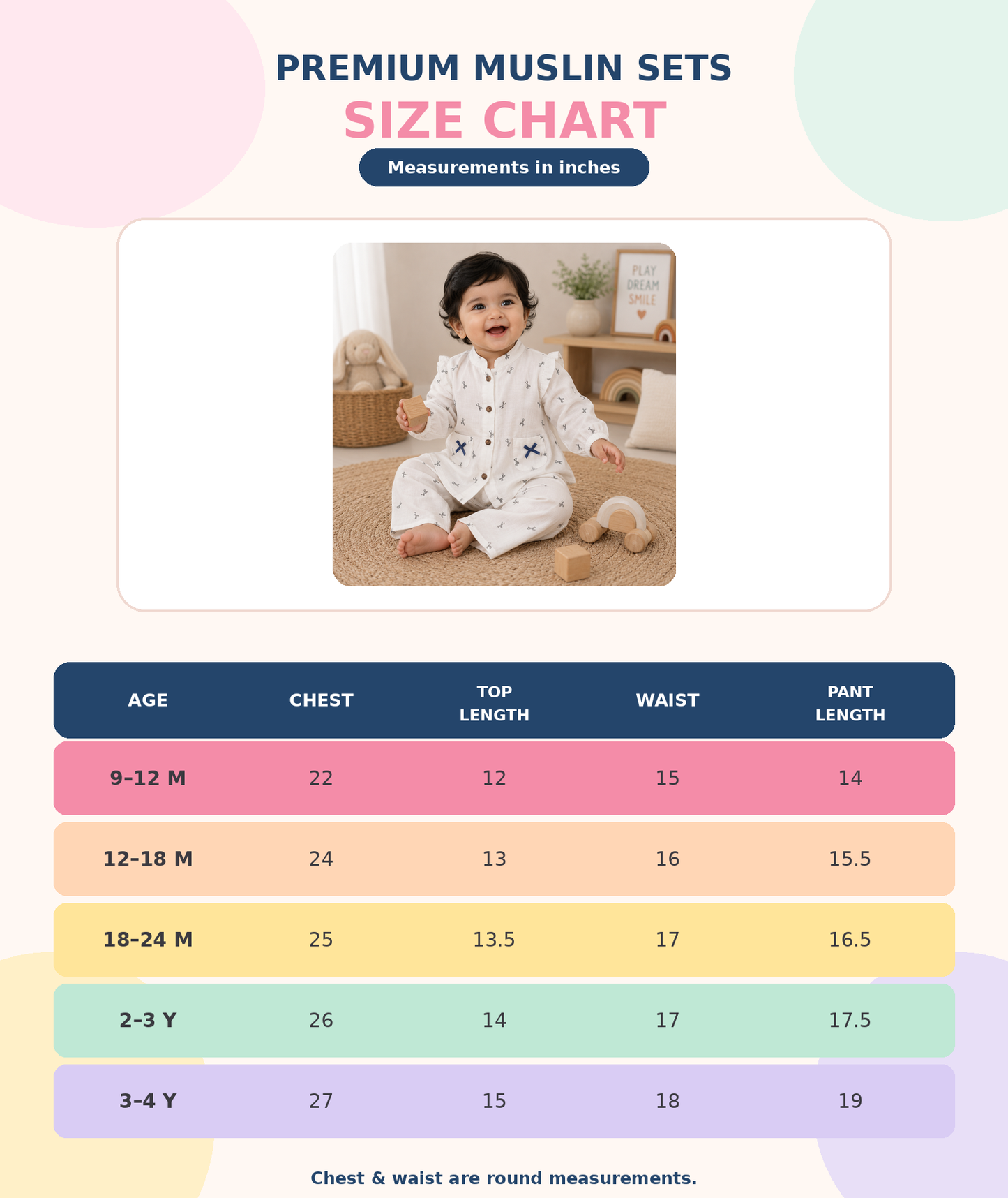 Airport - Kids Muslin  Balloon Sleeves Frock With Pant ( Cream Blue Tress )