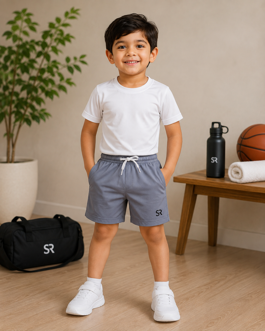 Boys 4-Way Stretch Lycra Micro Shorts |  Dark Grey