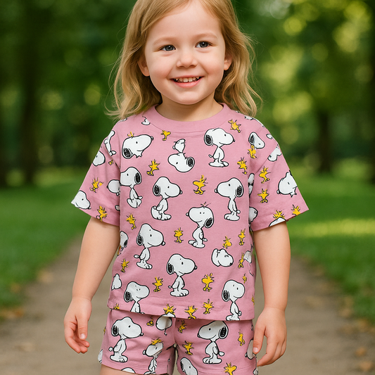 Drop-Sholder Shorts sets (Puppy)