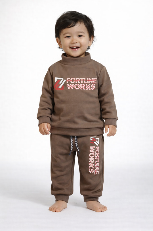 Premium Winter High Neck Pant Set For Kids(Fortune Work)