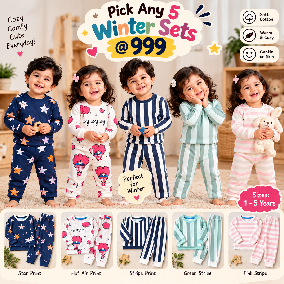 Kids’ Winter set  (Get 5 sets @999rs)