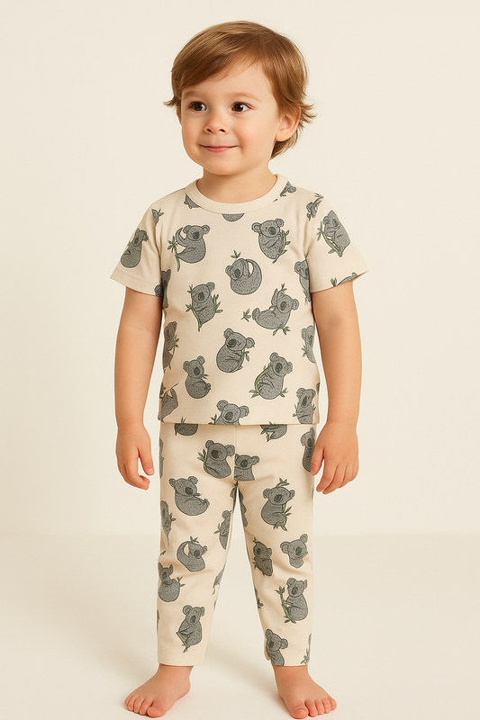 Premium Shorts sleeves Tshirt with Pant (Koala)(4-7 Yrs)