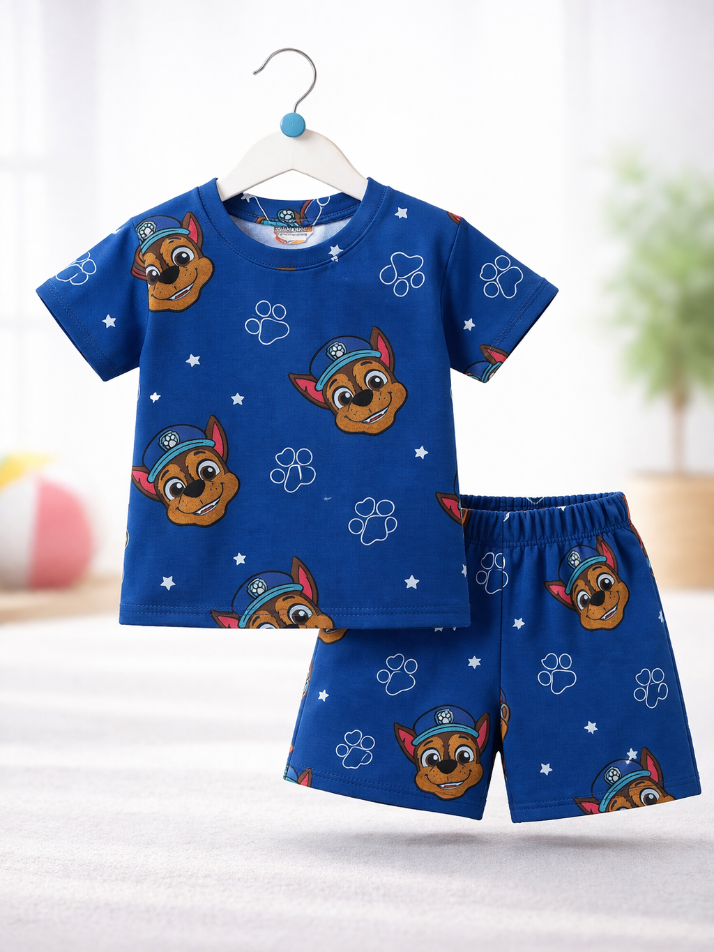 Shorts Sleeves Tshirt with Shorts Sets (Blue Man Face)
