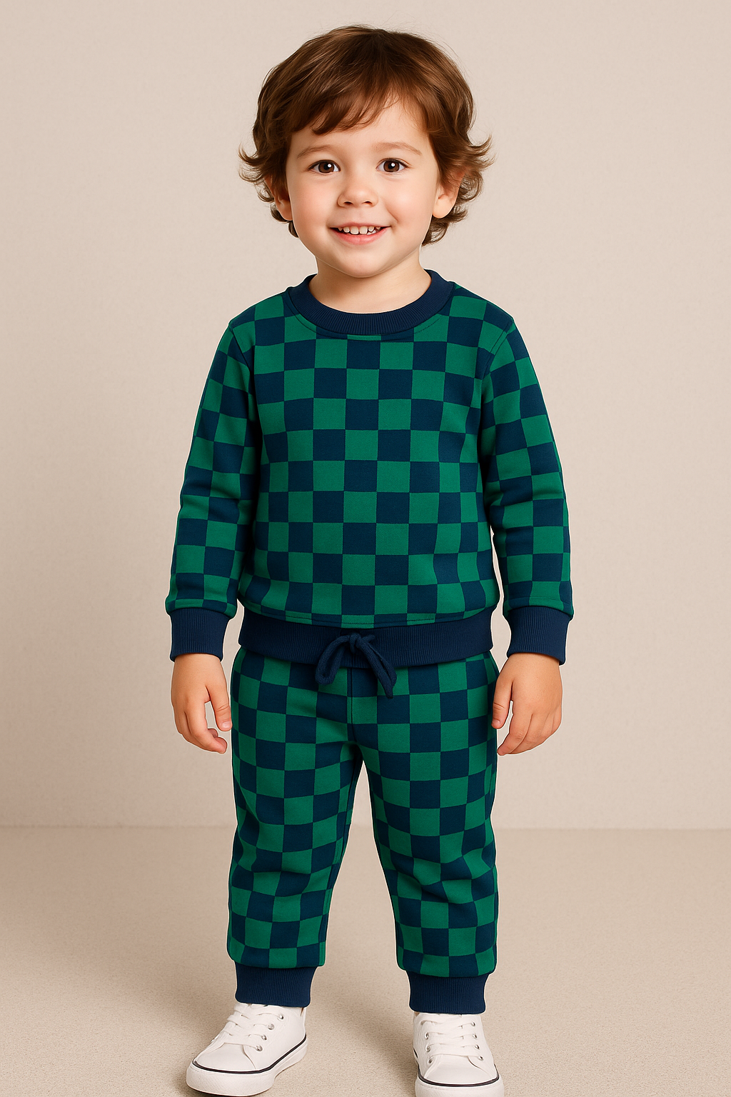 Premium Winter Full sleeves Tshirt with Pant (Blue Checked)