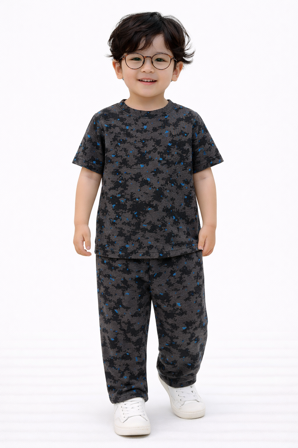 Premium Cotton Half sleeves Tshirt with Pant (Dark Map)