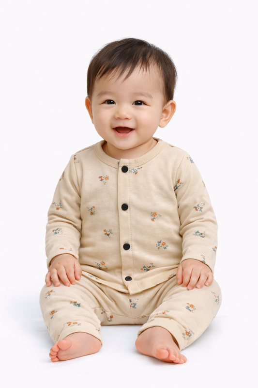 Front Open Full sleeves Cotton Tshirt with Pant (Subtle & Sandal)