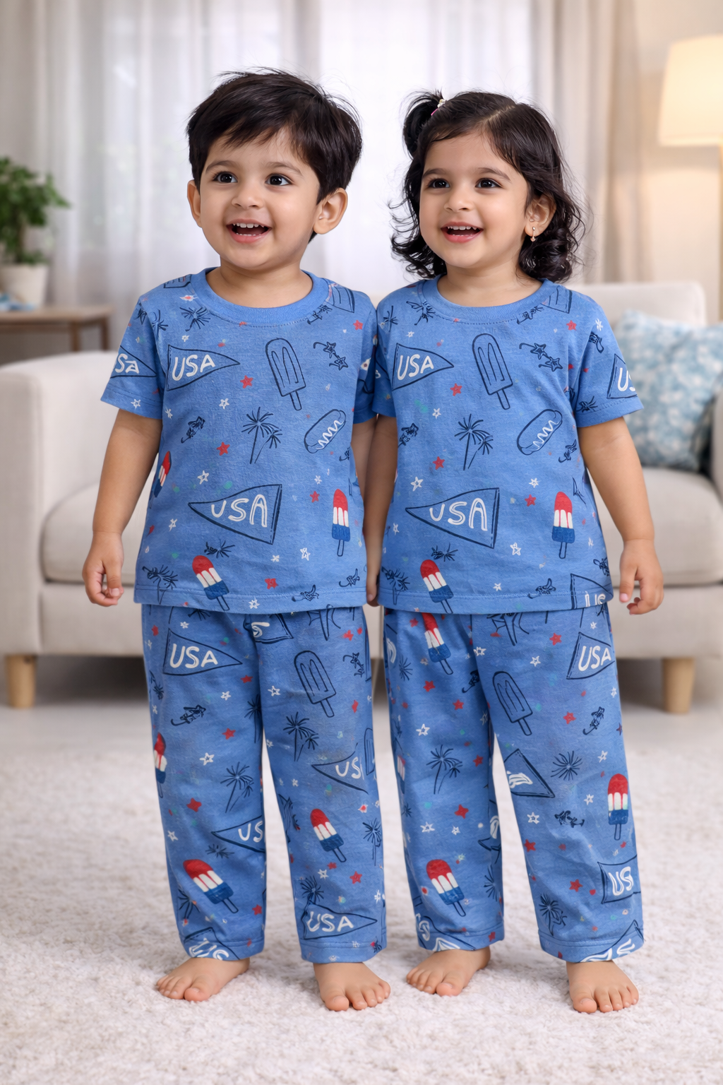 Premium Cotton Half sleeves Tshirt with Pant (USA)
