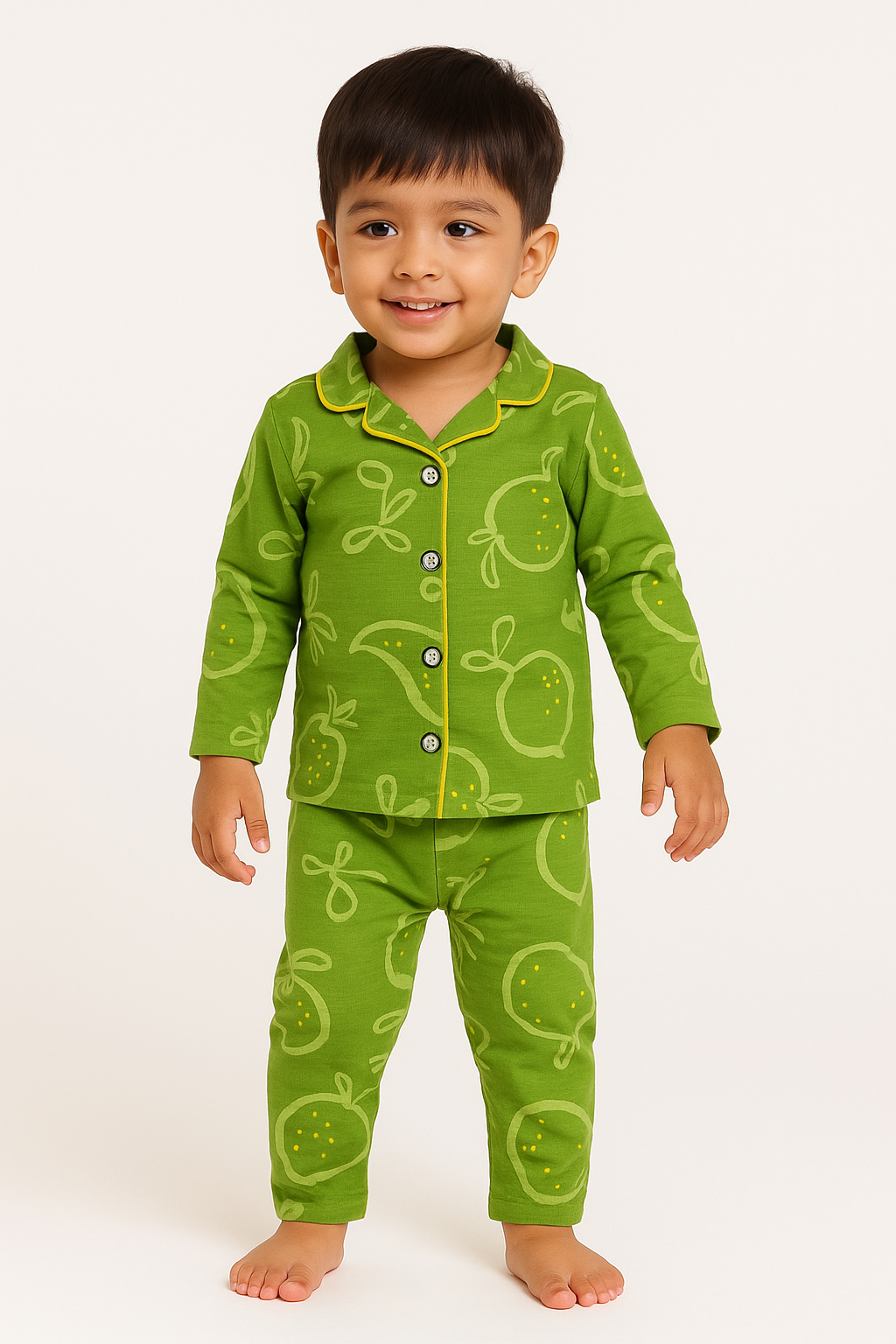 Kids’ Loungewear Collared sets (Glory Green)  (1-4 Yrs)