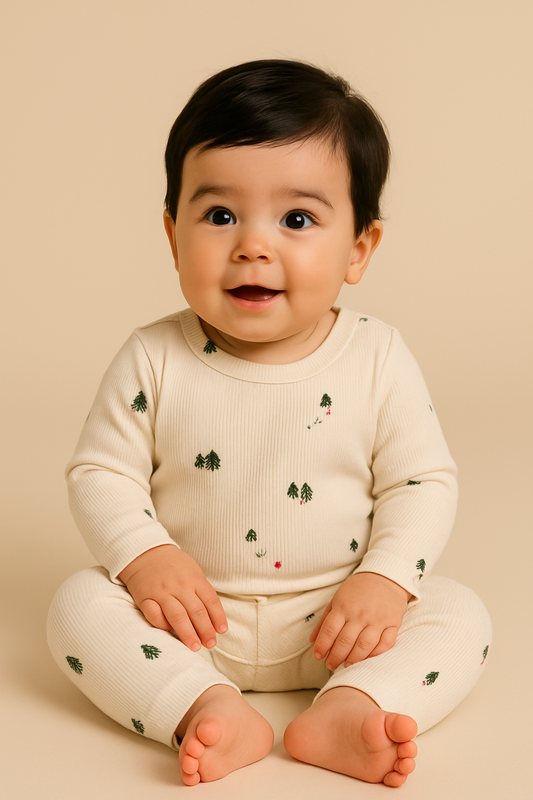 Premium Full sleeves Ribbed Tshirt with Pant (Christmas Tree 2.0)